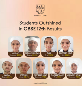 Akal Academy Bharyal Lahri Students Shine in CBSE 12th Results