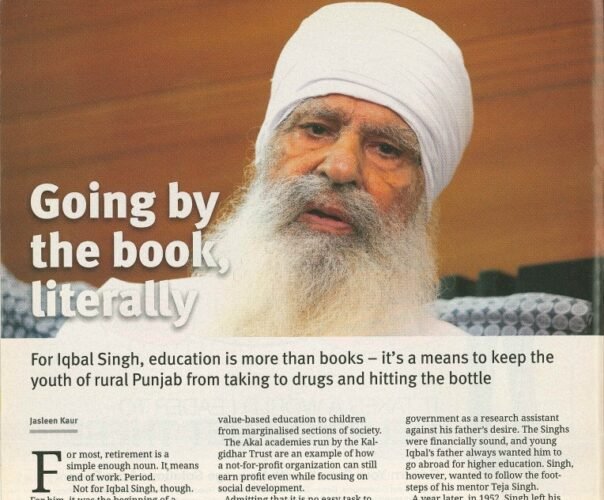 “Governance Now” covers Kalgidhar Society’s initiative of “going by the book, literally”.