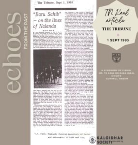 TN Kaul’s Endorsement of Baba Iqbal Singh’s ‘Gurukul’ Vision in 1993