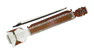 ISRAJ - The Israj is a fretted bow instrument that although looks similar to the dilruba and Taus, its structure is very different from the two. It is smaller than the two and thus does not have the capacity to provide a broader reach sound. Compared to the dilruba it has a higher pitched treble sound. The Israj is known to have been used for kirtan during the period of Guru Arjan Dev Ji.