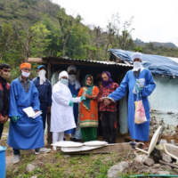 Masks & Sanitisers distributed Free in Lana Bhalta, Himachal Pradesh