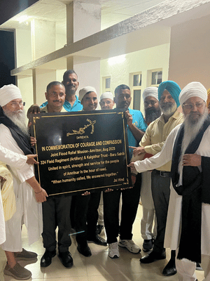 Army Awarded Trust for flood sewa