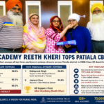 Students and faculty of Akal Academy Reeth Kheri celebrating outstanding performance in the CBSE Class XII Board Examinations 2018 after topping Patiala district.