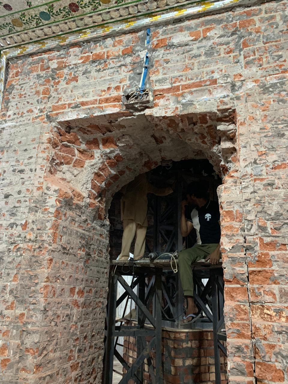 Restoration work at Janam Asthan
